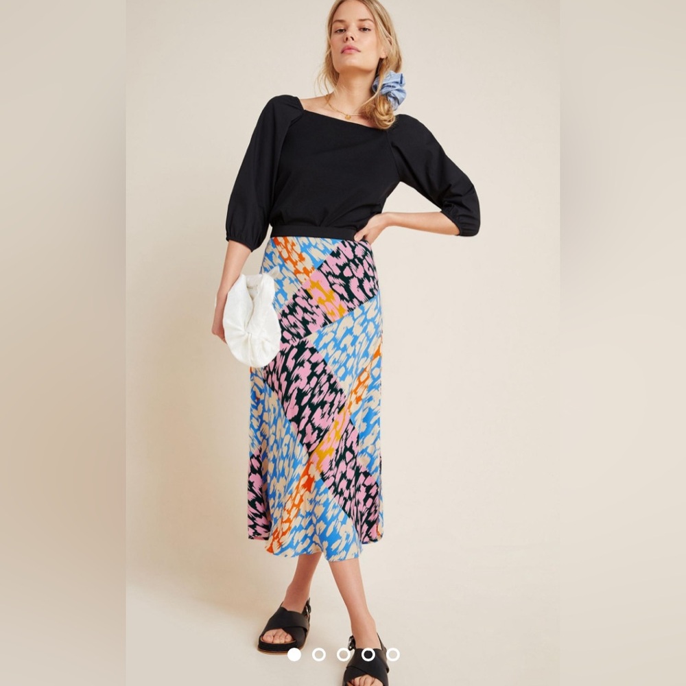 NWT New Rayon Viscose Anthropologie Corey Lynn Calter Bias Midi Skirt Size M
